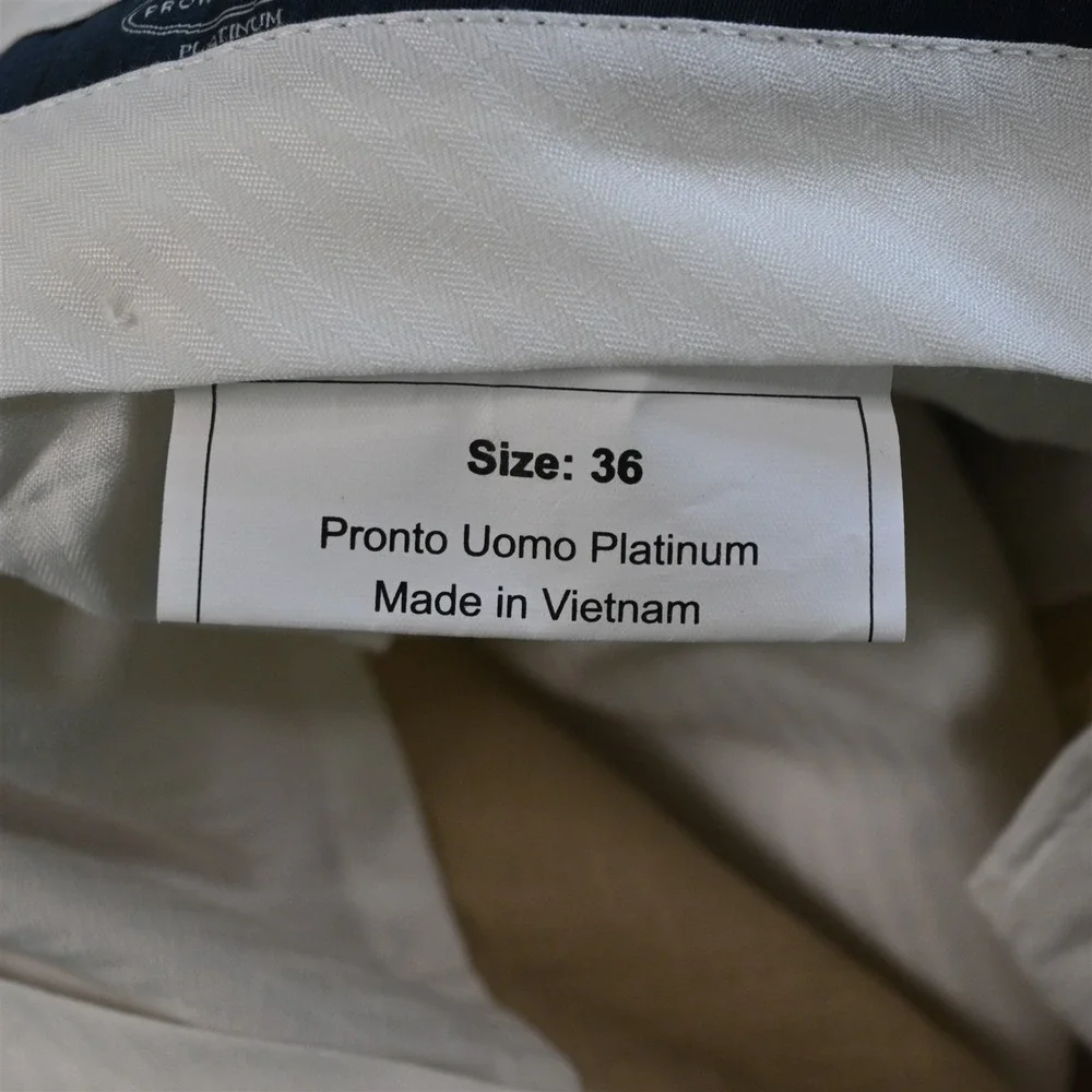 Pronto Uomo 36x30 Beige Khaki 100%‎ Linen Flat Front Straight Mens Pants
